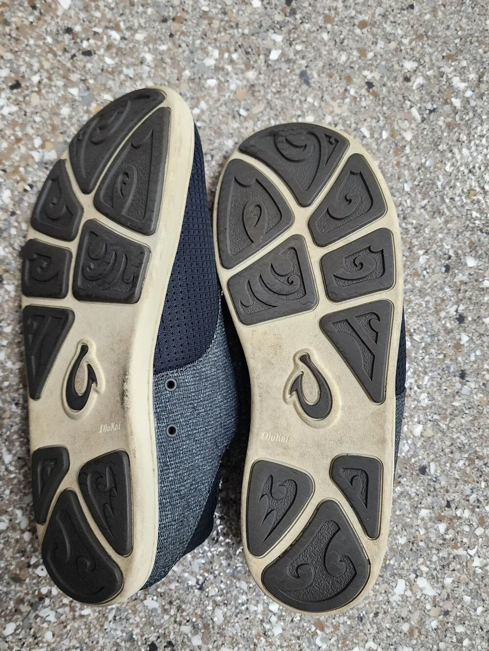 OluKai Mens Nohea Moku No Tie Boat Shoe Size 9 Gray Slip On Convertible Sneaker